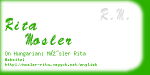 rita mosler business card